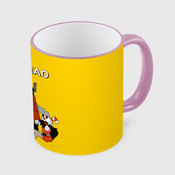 Кружка 3D Cuphead x DMC, цвет: 3D-розовый кант