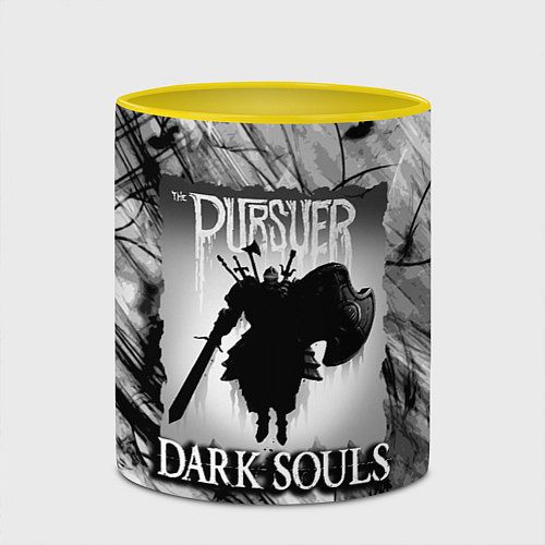 Кружка цветная DARK SOULS ТЁМНЫЙ МИР / 3D-Белый + желтый – фото 2