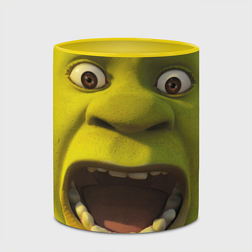 Кружка цветная Shrek is Yelling / 3D-Белый + желтый – фото 2