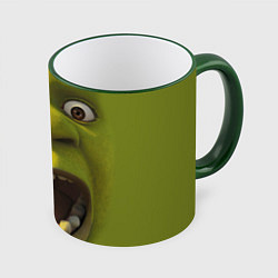 Кружка 3D Shrek is Yelling, цвет: 3D-зеленый кант