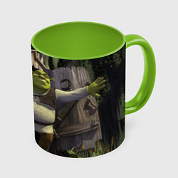 Кружка 3D Shrek: Somebody Once Told Me, цвет: 3D-белый + светло-зеленый
