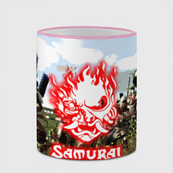 Кружка 3D SAMURAI CYBERPUNK, цвет: 3D-розовый кант — фото 2
