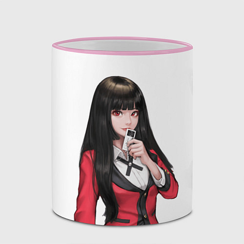 Кружка цветная Jabami Yumeko Kakegurui / 3D-Розовый кант – фото 2