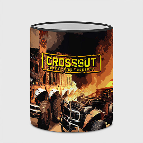 Кружка цветная Crossout Online / 3D-Черный кант – фото 2