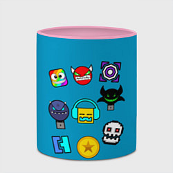 Кружка 3D Geometry Dash: Icons, цвет: 3D-белый + розовый — фото 2