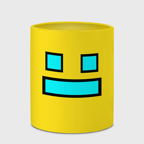 Кружка цветная Geometry Dash: Smile / 3D-Белый + желтый – фото 2