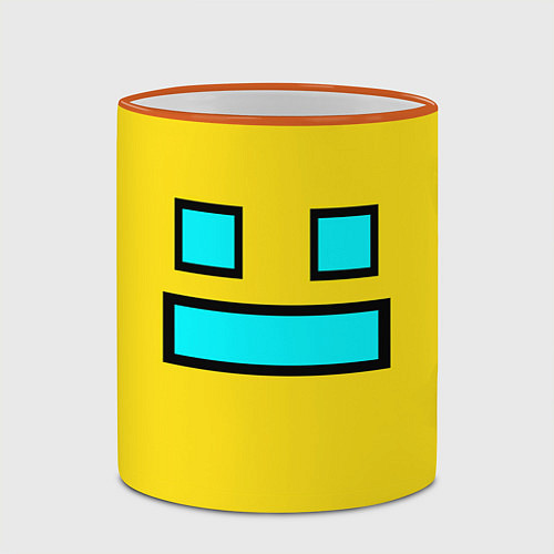 Кружка цветная Geometry Dash: Smile / 3D-Оранжевый кант – фото 2