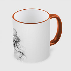 Кружка 3D Цири, цвет: 3D-оранжевый кант