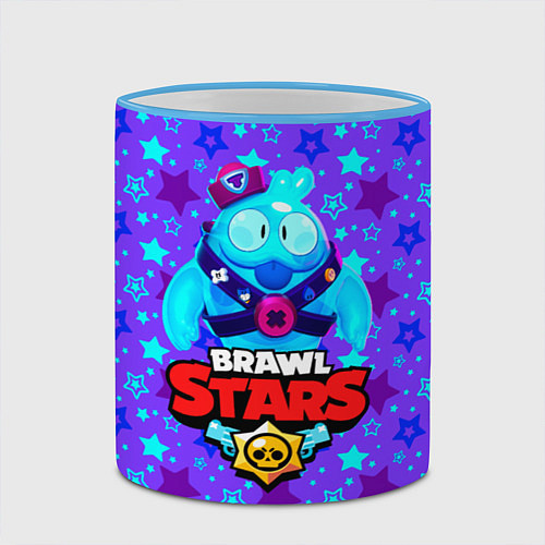 Кружка цветная Brawl Stars Blue / 3D-Небесно-голубой кант – фото 2