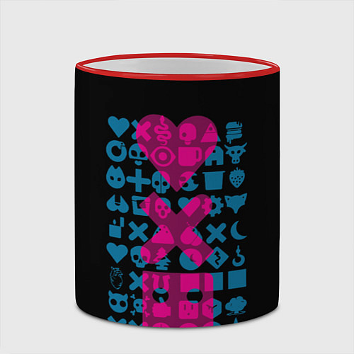Кружка цветная Любовь Смерть Роботы / 3D-Красный кант – фото 2