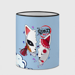 Кружка 3D Маски из Клинок, рассекающий демонов, цвет: 3D-черный кант — фото 2