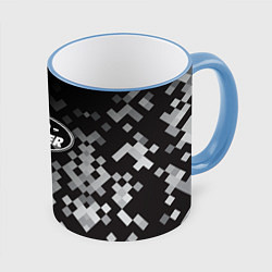 Кружка 3D LAND ROVER ГОРОДСКОЙ КАМУФЛЯЖ, цвет: 3D-небесно-голубой кант