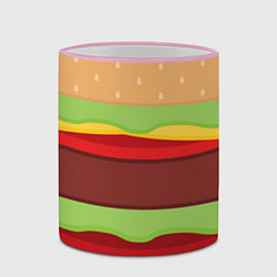 Кружка 3D Бутерброд, цвет: 3D-розовый кант — фото 2