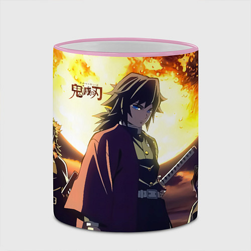 Кружка цветная Demon Slayer: Kimetsu no Yaiba / 3D-Розовый кант – фото 2