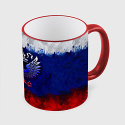 Кружка 3D Россия Russia Герб, цвет: 3D-красный кант