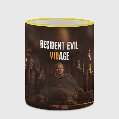 Кружка цветная RESIDENT EVIL VILLAGE РЕ ДЕРЕВНЯ Z / 3D-Желтый кант – фото 2