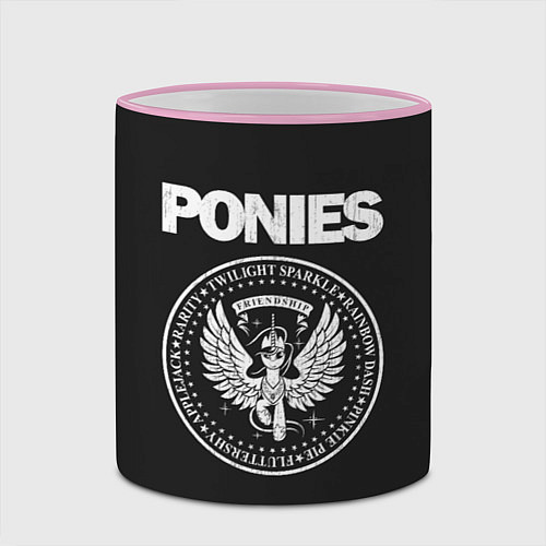 Кружка цветная Pony x Ramones / 3D-Розовый кант – фото 2