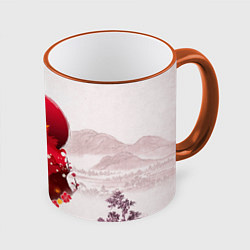 Кружка 3D Кенджиро Ренгоку Kimetsu no Yaiba, цвет: 3D-оранжевый кант