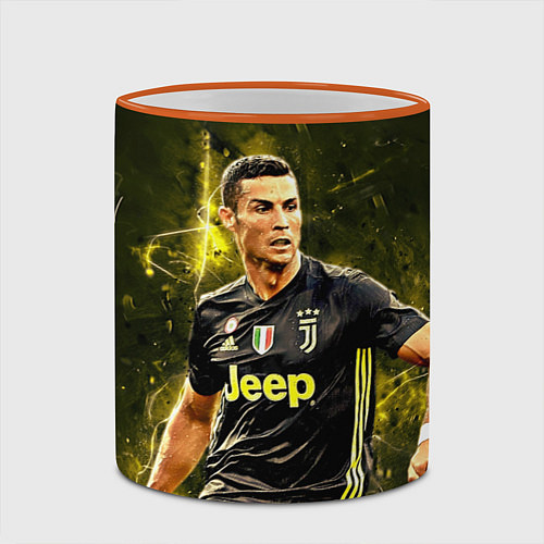 Кружка цветная Cristiano Ronaldo Juventus / 3D-Оранжевый кант – фото 2