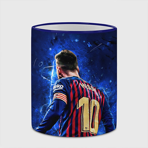 Кружка цветная Leo Messi Лео Месси 10 / 3D-Синий кант – фото 2