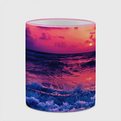 Кружка 3D Закат на берегу, цвет: 3D-розовый кант — фото 2