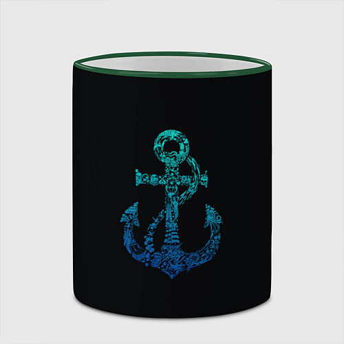 Кружка цветная Navy Anchor / 3D-Зеленый кант – фото 2