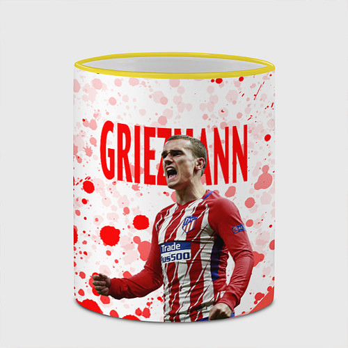 Кружка цветная Антуан Гризманн Antoine Griezmann спина Z / 3D-Желтый кант – фото 2