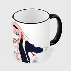 Кружка 3D Zero Two, Darling in the Franx, цвет: 3D-черный кант