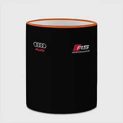 Кружка 3D AUDI АУДИ QUATTRO с Z, цвет: 3D-оранжевый кант — фото 2