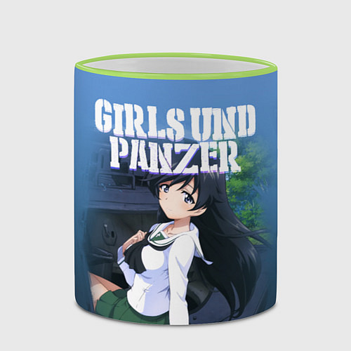 Кружка цветная Girls und Panzer / 3D-Светло-зеленый кант – фото 2