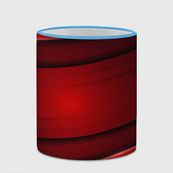 Кружка 3D 3D red Абстрактные линии, цвет: 3D-небесно-голубой кант — фото 2