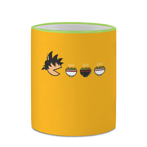 Кружка цветная Son Goku Noodle Eater / 3D-Светло-зеленый кант – фото 2