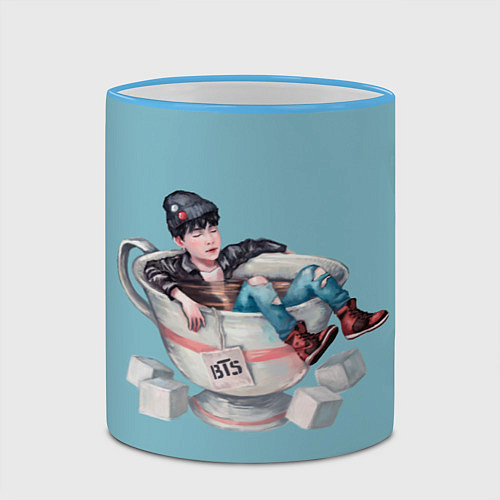 Кружка цветная BTS in cup / 3D-Небесно-голубой кант – фото 2