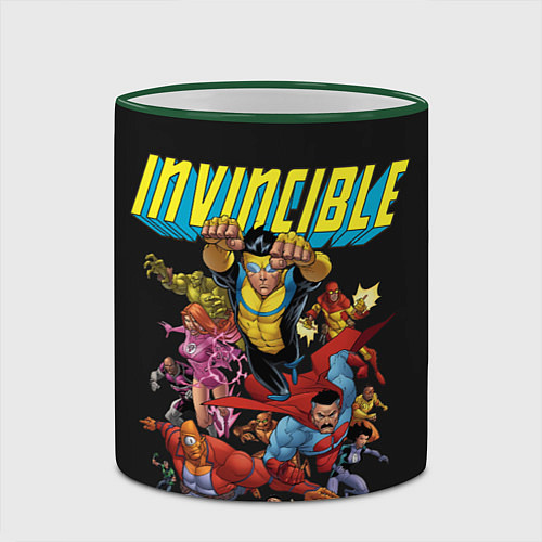 Кружка цветная Неуязвимый Invincible / 3D-Зеленый кант – фото 2