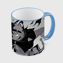 Кружка цветная Черный Аста демон Чёрный клевер