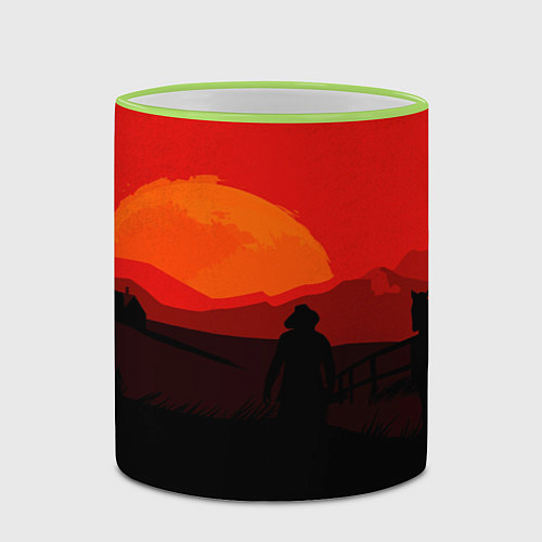 Кружка цветная RDR2 / 3D-Светло-зеленый кант – фото 2