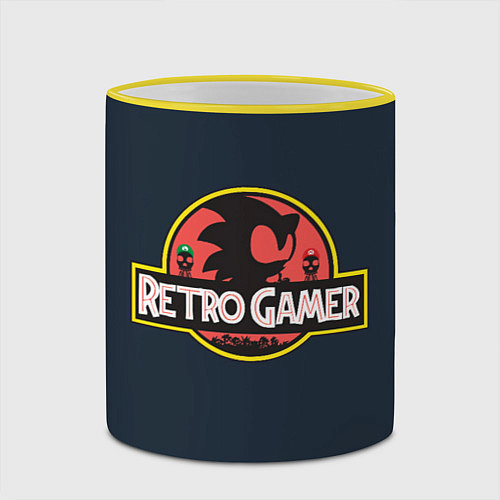 Кружка цветная Retro Gamer / 3D-Желтый кант – фото 2