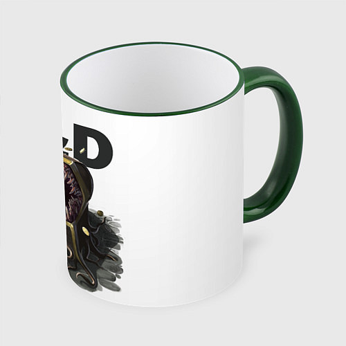 Кружка цветная D&D Мимик-сундук ДнД / 3D-Зеленый кант – фото 1