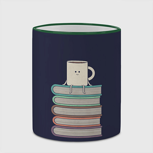 Кружка цветная Book Cup / 3D-Зеленый кант – фото 2