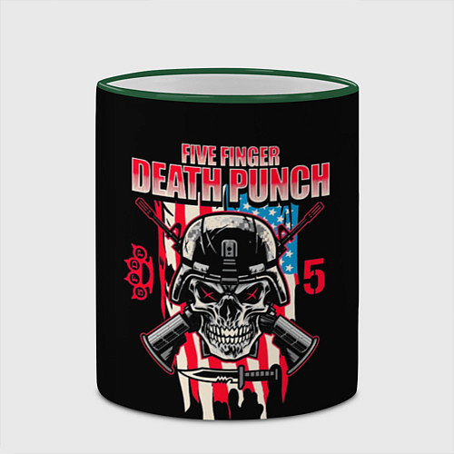 Кружка цветная 5FDP Five Finger Death Punch / 3D-Зеленый кант – фото 2