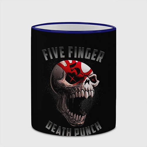 Кружка цветная Five Finger Death Punch 5FDP / 3D-Синий кант – фото 2