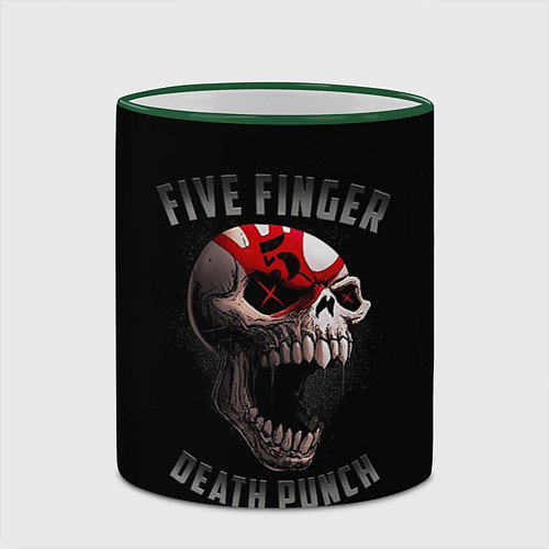 Кружка цветная Five Finger Death Punch 5FDP / 3D-Зеленый кант – фото 2