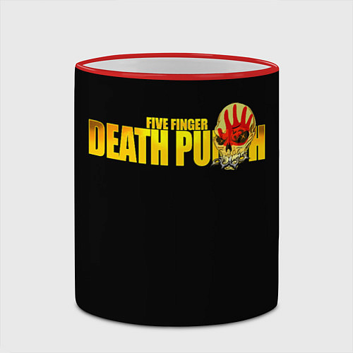 Кружка цветная FFDP Five Finger Death Punch / 3D-Красный кант – фото 2