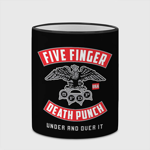 Кружка цветная Five Finger Death Punch 5FDP / 3D-Черный кант – фото 2