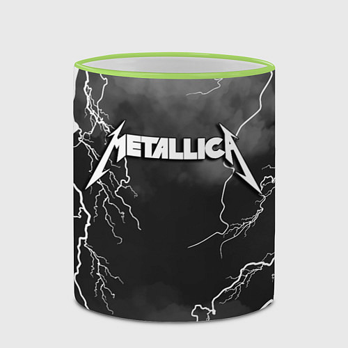 Кружка цветная METALLICA РАЗРЯД МОЛНИИ / 3D-Светло-зеленый кант – фото 2