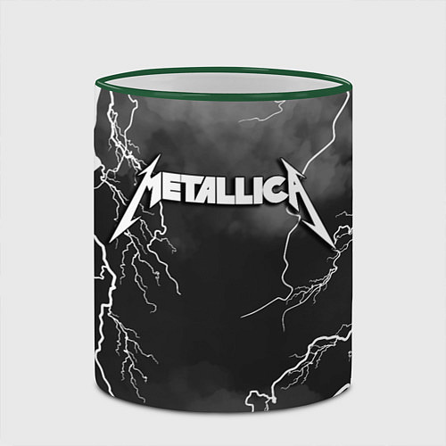 Кружка цветная METALLICA РАЗРЯД МОЛНИИ / 3D-Зеленый кант – фото 2