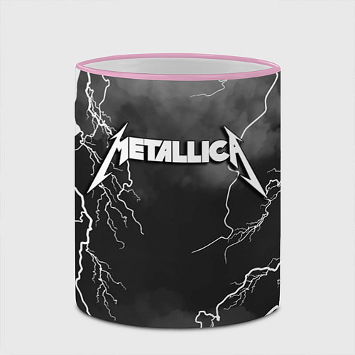 Кружка цветная METALLICA РАЗРЯД МОЛНИИ / 3D-Розовый кант – фото 2