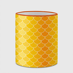 Кружка 3D Желтая чешуя, цвет: 3D-оранжевый кант — фото 2