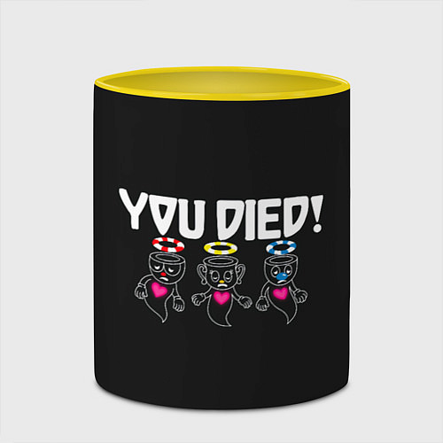 Кружка цветная You Died / 3D-Белый + желтый – фото 2