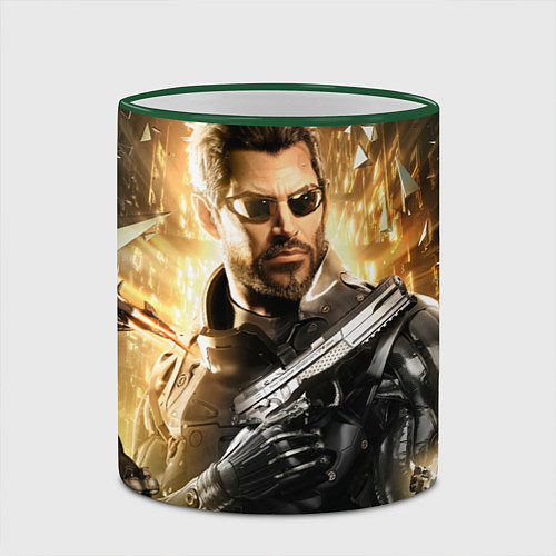 Кружка цветная Adam Jensen / 3D-Зеленый кант – фото 2